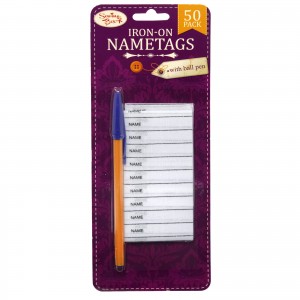 50 Iron-on Name Tags with Pen