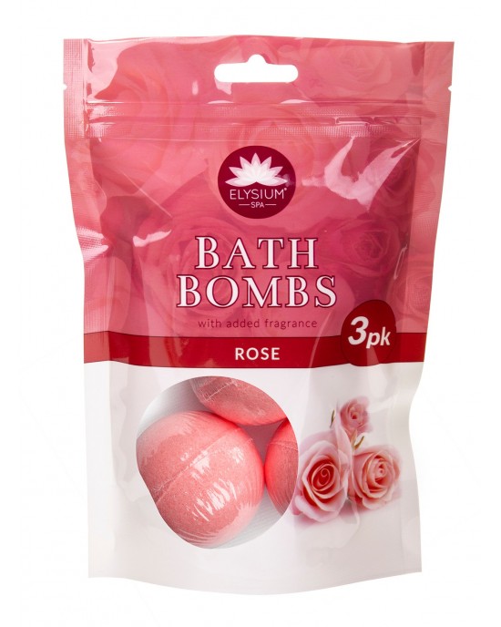 Elysium Spa Pack Of 3 Bath Bombs ~ Rose, Bath Salts, Elysium Spa 