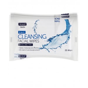 Nuage 3 In 1 Twin Pack Facial Cleansing Wipes