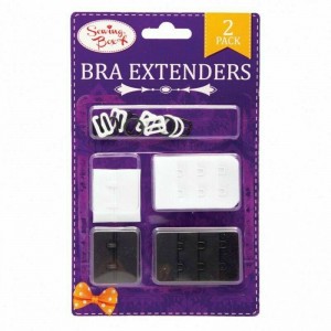 Sewing Box Bra Extenders Black & White Hook Loop Extension Straps