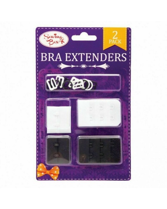 Sewing Box Bra Extenders Black & White Hook Loop Extension Straps, Tools, 151 