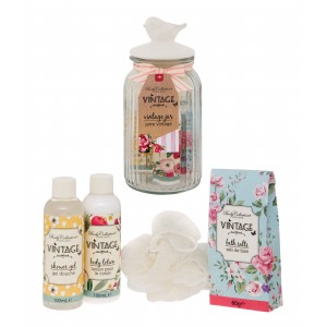Body Collection Vintage Bouquet - Vintage Jar Bath and Body Gift Set