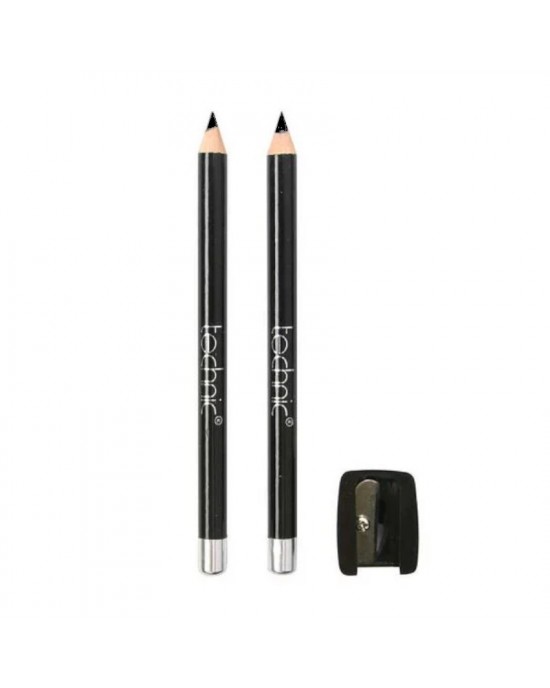 Technic Duo Eyeliner Pencils With Sharpener Set ~ Black, Eye Liner, Technic Cosmetics 