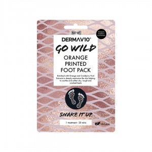 Derma V10 Go Wild Orange Printed Foot Pack