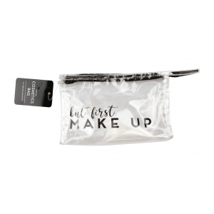 Clear Printed Cosmetics Bag ~ But First Makeup 