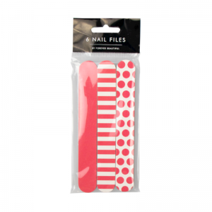 Printed Mini Nail Files - 6 Pack ~ Pink