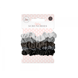 Pack of 5 Assorted Hair Scrunchies ~ Selection Of Greys