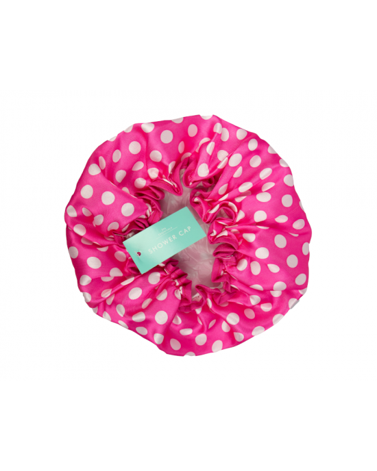 Polka Dot Spotty Shower Cap ~ Pink, Hair Accessories, Spa Essentials 