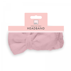 Toweling Bow Wrap Headband ~ Pink