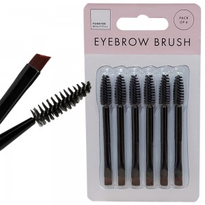 Pack of 6 Duo Slanted Eyebrow Brush and Brow Spoolie