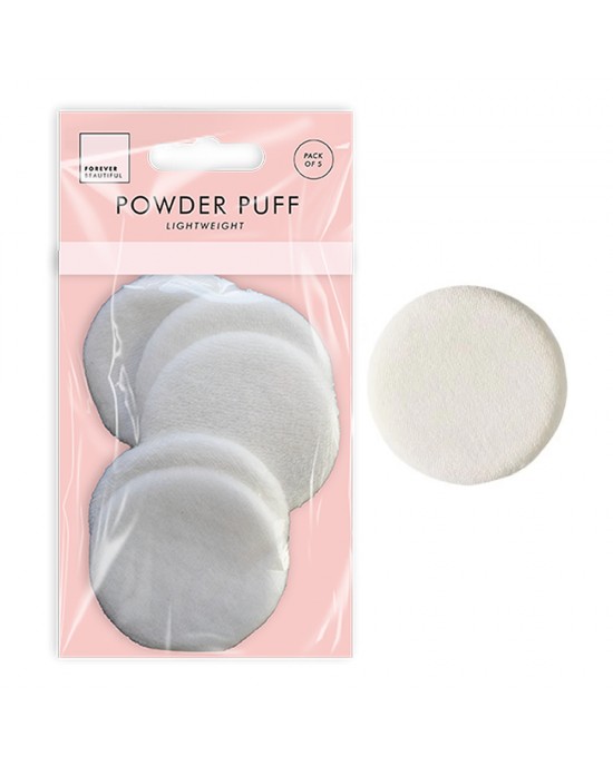 Pack of 5 Cosmetic Powder Puff Sponges, Face, Forever Beautiful 