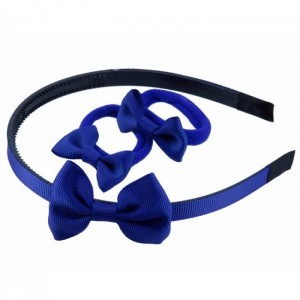 Alice Band and Hair Ponios with Ribbon Bow ~ Blue