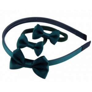 Alice Band and Hair Ponios with Ribbon Bow ~ Green