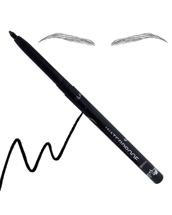Lilyz Waterproof Twist Up Eyebrow Pencil ~ Black, Eyebrow Liner & Definition, Lilyz 