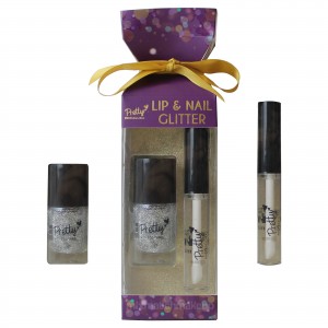Pretty Professional Lip and Nail Glitter Set ~ Crystal Clear 
