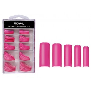 Royal 100 Pre Coloured Nail Tips - Pink