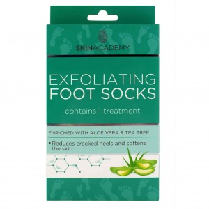 Skin Academy EXFOLIATING Foot Socks ~ Aloe Vera & Tea Tree