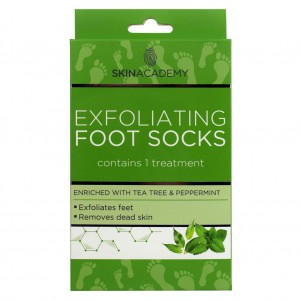 Skin Academy EXFOLIATING Foot Socks ~ Tea Tree & Peppermint