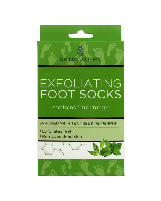 Skin Academy EXFOLIATING Foot Socks ~ Tea Tree & Peppermint, Foot Socks, Skin Academy 