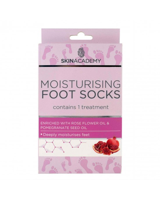Skin Academy MOISTURISING Foot Socks ~ Rose Flower & Pomegranate Oil, Foot Socks, Skin Academy 