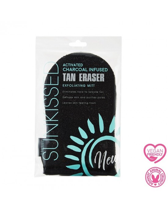 Sunkissed Charcoal Infused Tan Eraser Exfoliating Mitt, Tanning and Fake Tan, Sunkissed 