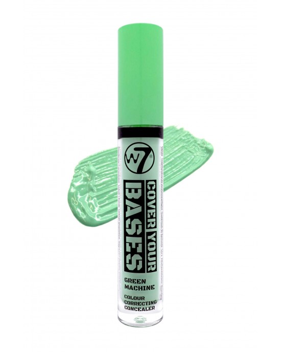 W7 Cover Your Bases Colour Correcting Concealer ~ Green Machine, Concealer & Correctors, W7 Cosmetics 
