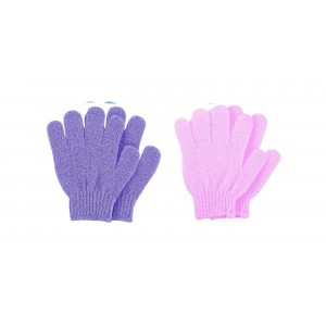 Pair Of Exfoliating Bath & Shower Gloves ~ Pink & Purple