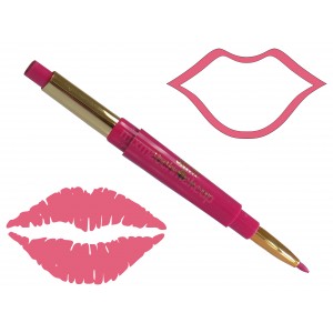 Saffron Duo Lipstick and Twist up Lip Liner ~ 01 Rose Ice 